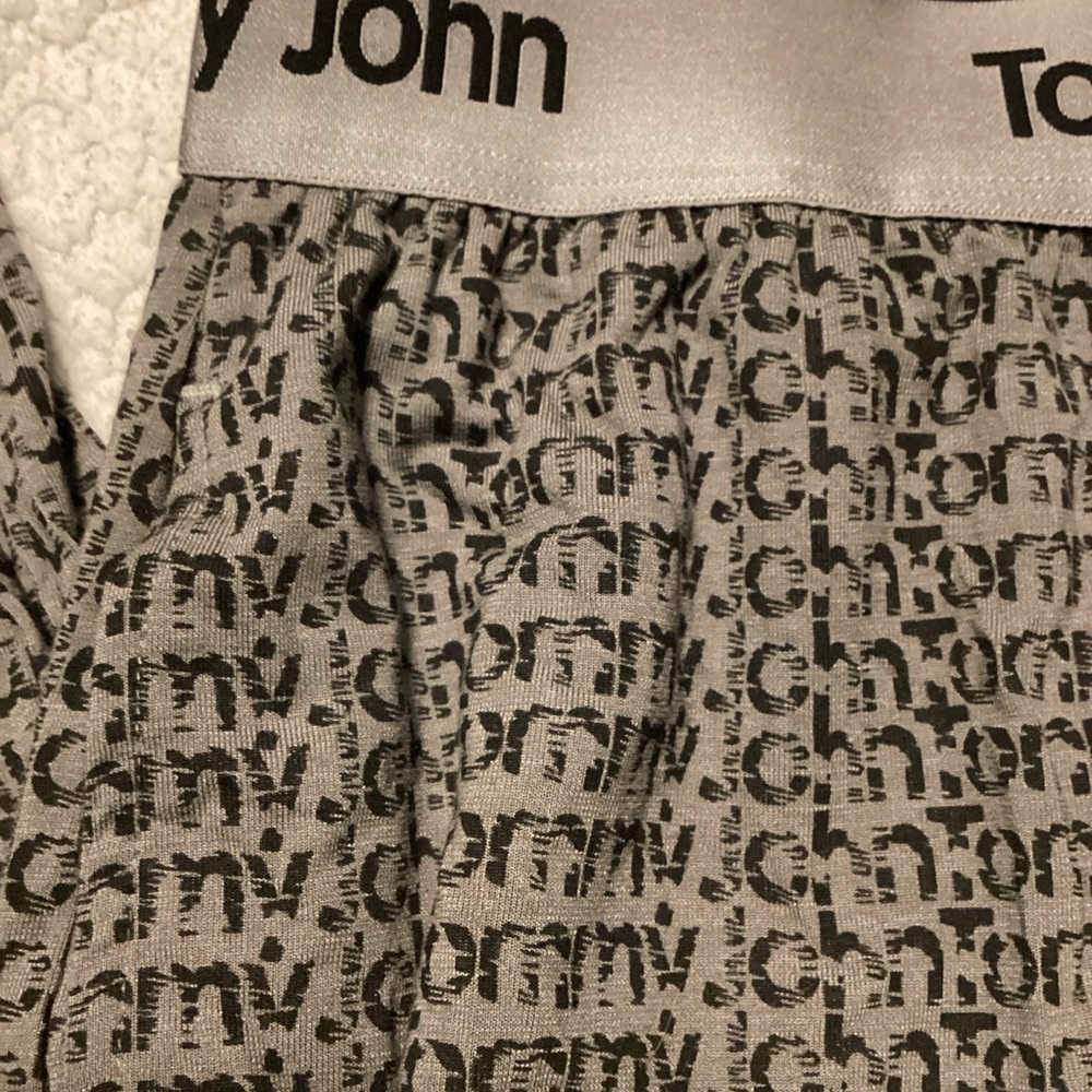 Tommy John Sleepwear Second Skin Mens Pajama Pants Medium Gray Logo Print